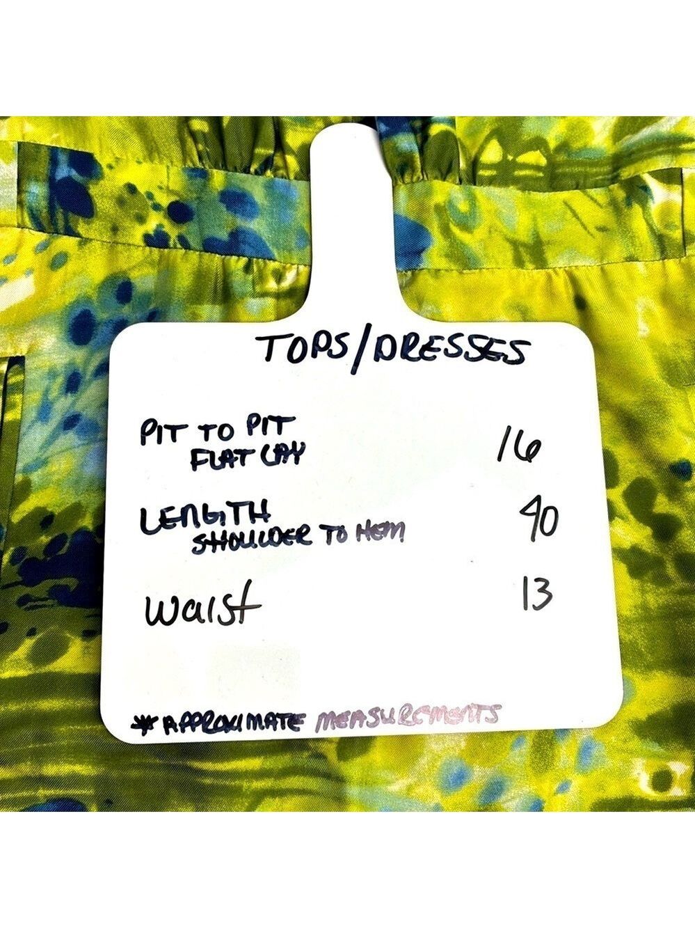 Peter Som Silk Dress Chartreuse Watercolor Print Pockets Pleated  XS - Picture 7 of 10